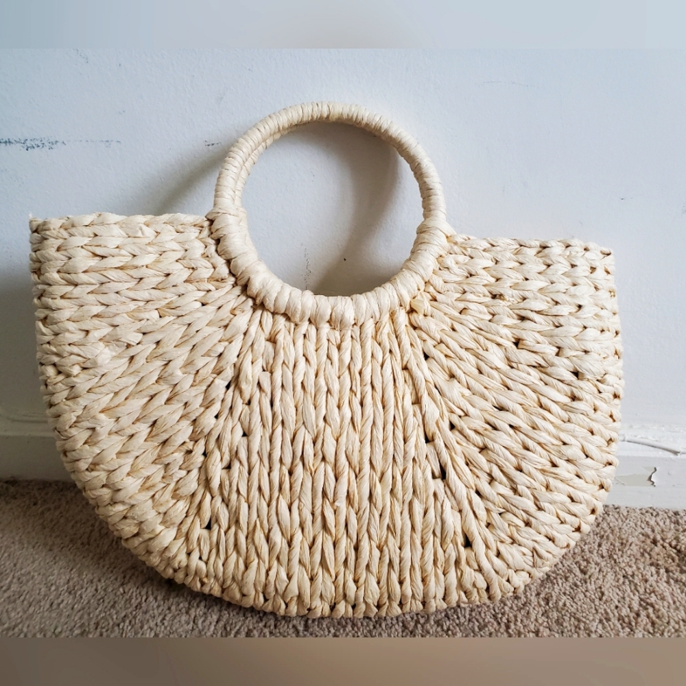 Basket Straw Hand Woven Bag